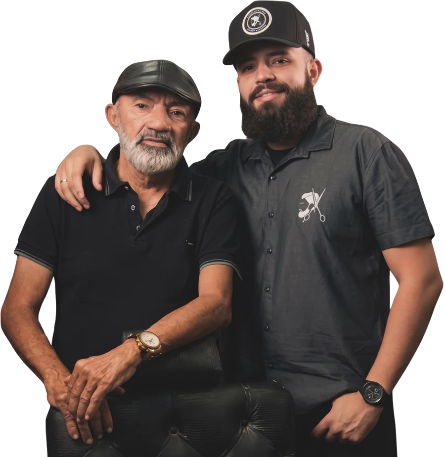 Os fundadores do Salão Jovem, pai e filho